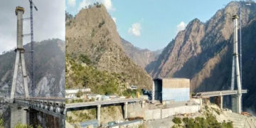 جموں و کشمیر میں ہندوستان کا پہلا کیبل سٹیڈ ریلوے پل زیر تعمیر