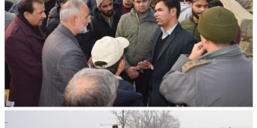 صوبائی کمشنر کشمیر نے برزلہ بنڈ روڈ پر کام کی پیش رفت کا معائینہ کیا