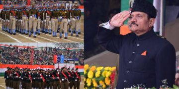مشیر راجیو رائے بھٹناگر نے یوم جمہوریہ کے موقعہ پر بخشی سٹیڈیم سری نگر میں قومی پرچم لہرایا