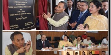 جسٹس تاشی ربستن نے ڈِسٹرکٹ کورٹ کمپلیکس اودھمپور میں لیگل ایڈڈ یفنس کونسل کیلئے نئے بلاک کا اِفتتاح کیا