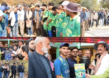 ستیش شرما نے صفا پورہ میں ٹیلنٹ ہنٹ انڈر 19 کرکٹ ٹورنامنٹ کے فائنل میچ کا مشاہدہ کیا