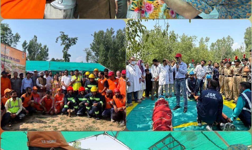 ڈِی ایم آر آر آر کی اننت ناگ اور کولگام میں گلیشیائی جھیل پھٹنے کے خطرے سے نمٹنے کیلئے مشقوں کا اِنعقاد