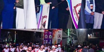 وزیراعلیٰ عمر عبداللہ، اداکار سنیل شیٹی نے کشمیر میراتھن 2.0کو جھنڈی دکھا کر روانہ کیا
